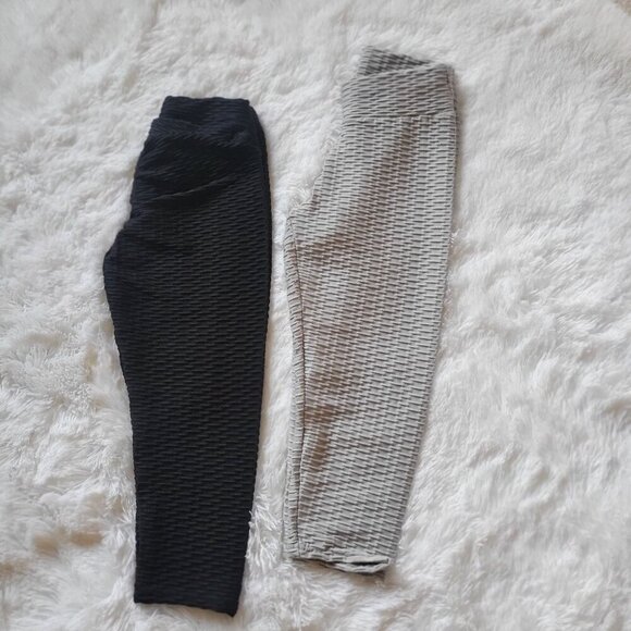 2-Pack High-Waisted Scrunch Butt Textured Ankle Leggings for Women's -S - Picture 7 of 7